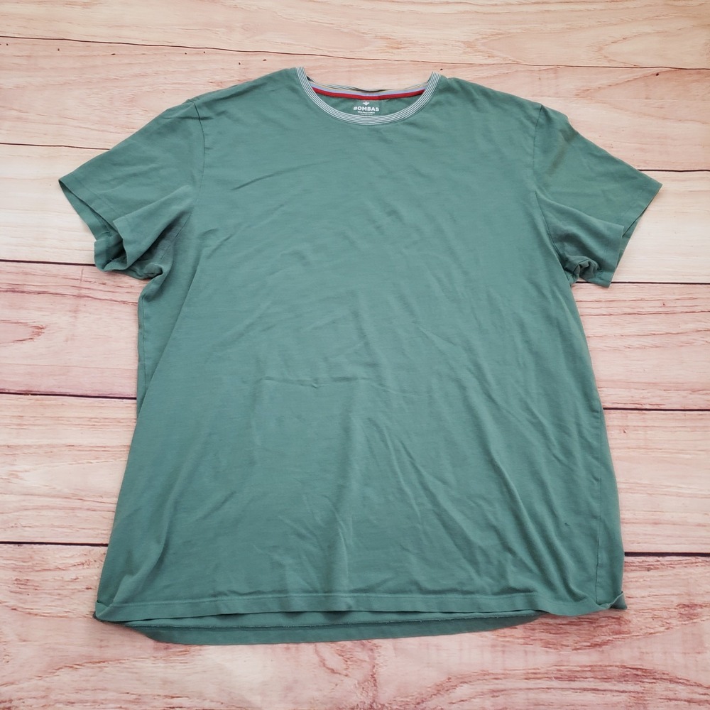 Bombas Shirt Mens Large Green Pima Cotton‎ Crew Neck Casual Tee Soft Lightweight